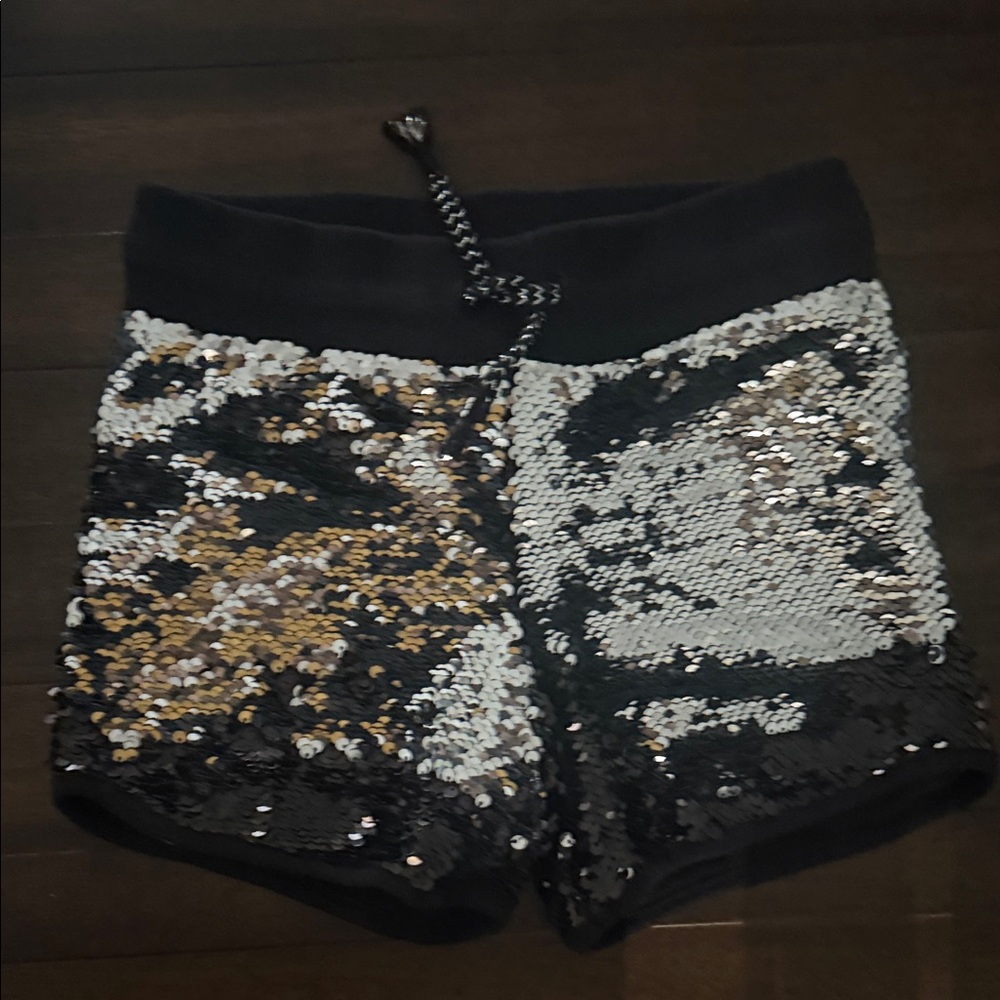 More Than Magic Black and Silver Sequin Kids Shorts
